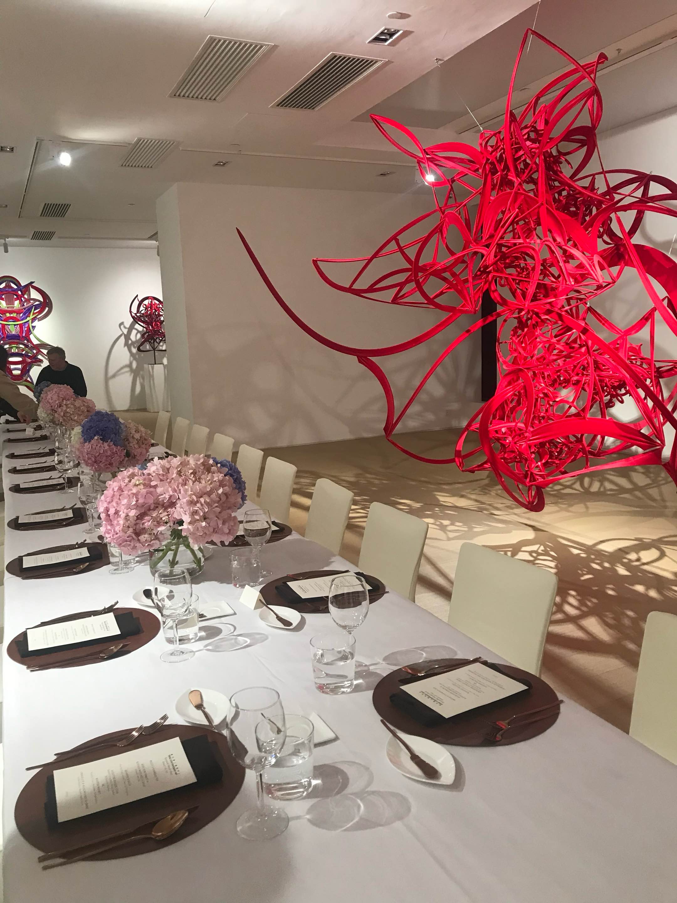 Ryunosuke Okazaki installation in the Oracle dining setting